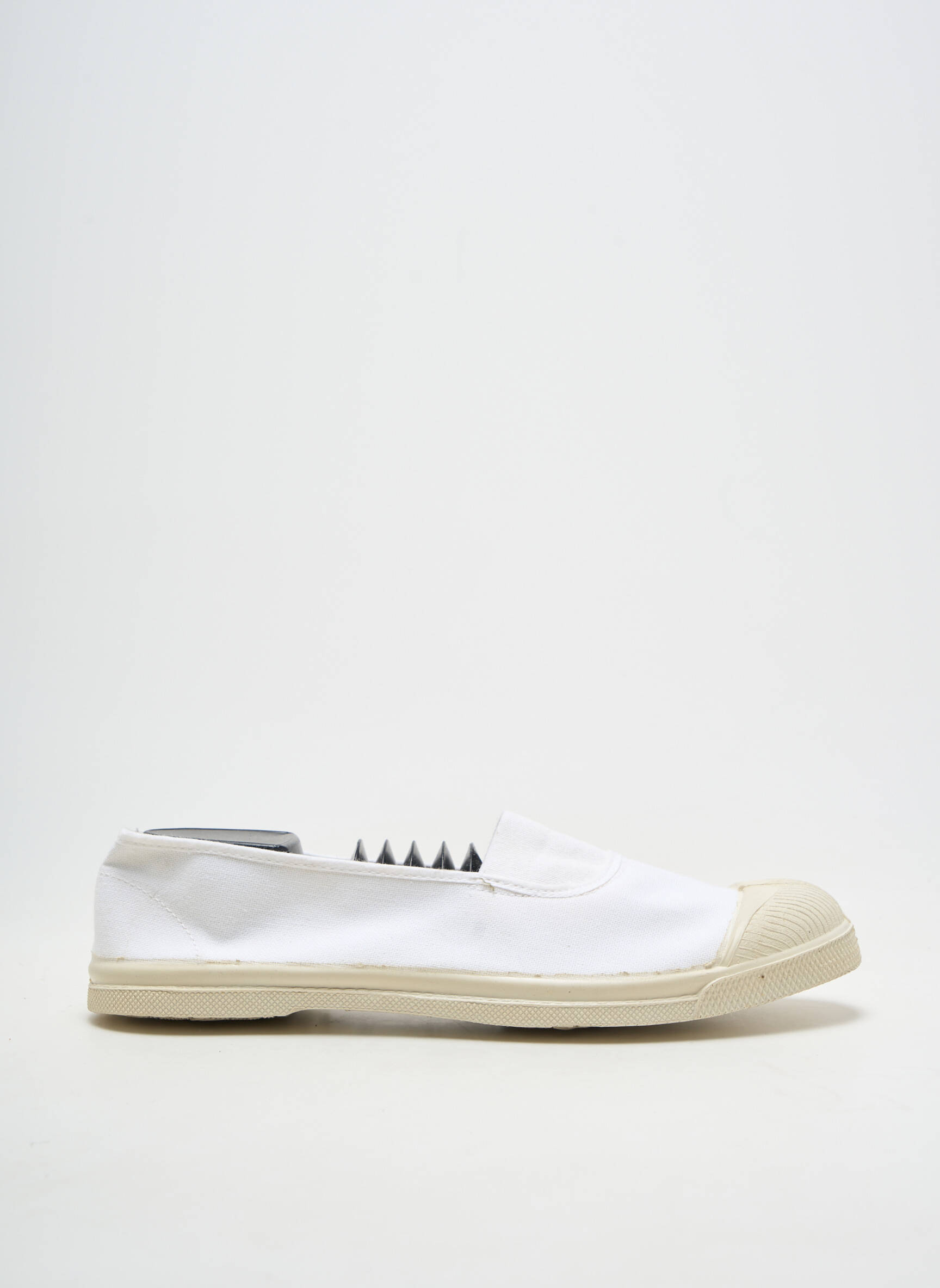 Slip ons bout rond talon plat jusqu'à 3cm blanc BENSIMON femme