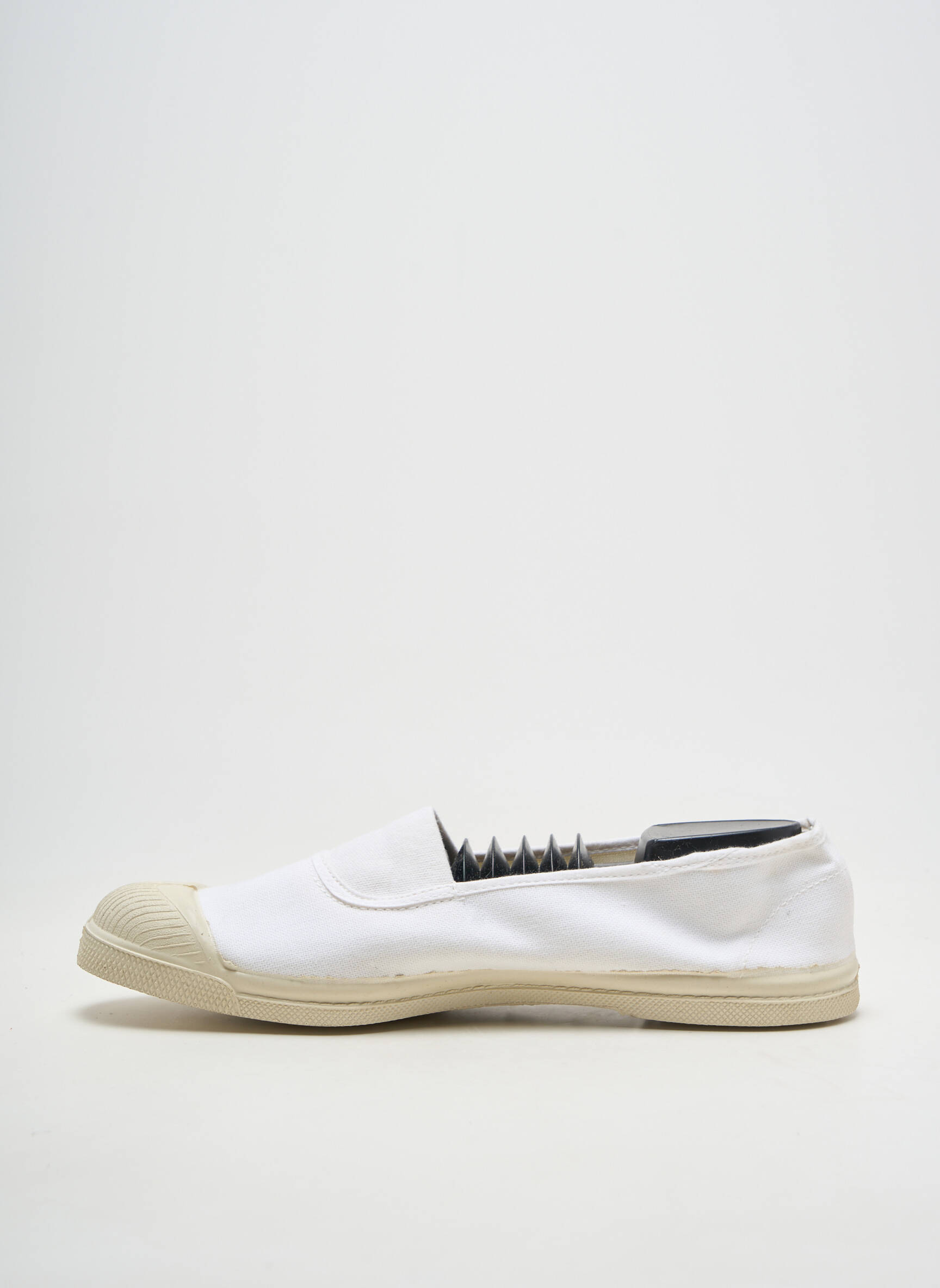 Slip ons bout rond talon plat jusqu'à 3cm blanc BENSIMON femme