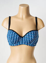 Haut de maillot de bain stretch haut triangles bleu SANS COMPLEXE femme
