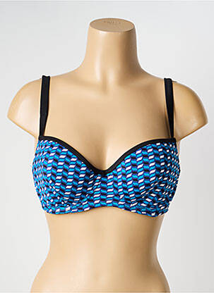 Haut de maillot de bain stretch haut triangles bleu SANS COMPLEXE femme