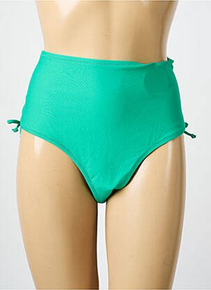 Bas de maillot de bain effet matière satinée culotte vert ESCORT femme