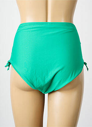 Bas de maillot de bain effet matière satinée culotte vert ESCORT femme
