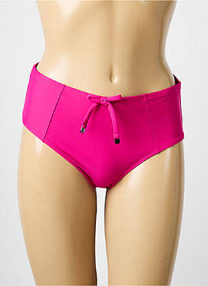 Bas de maillot de bain effet matière satinée culotte rose ESCORT femme
