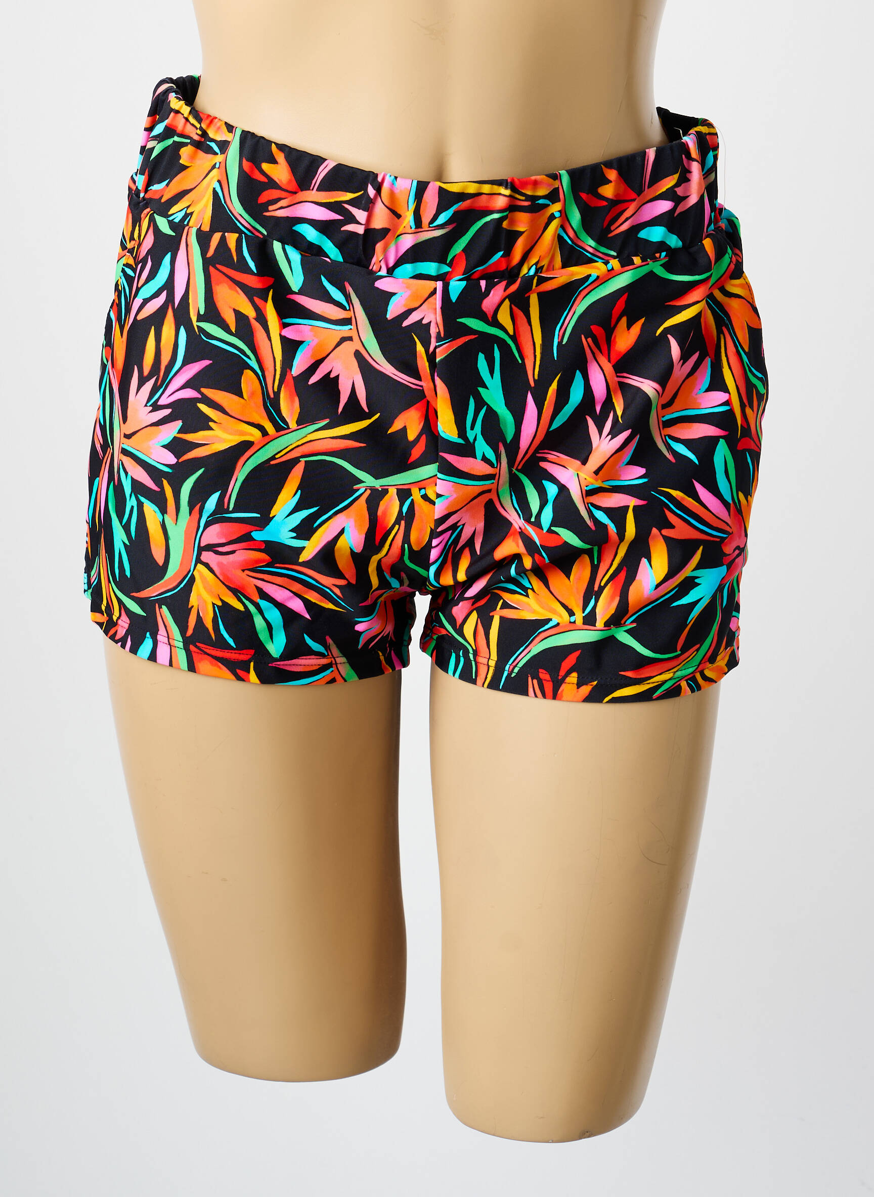 Bas de maillot de bain imprimé fleurs short noir SUN PROJECT femme
