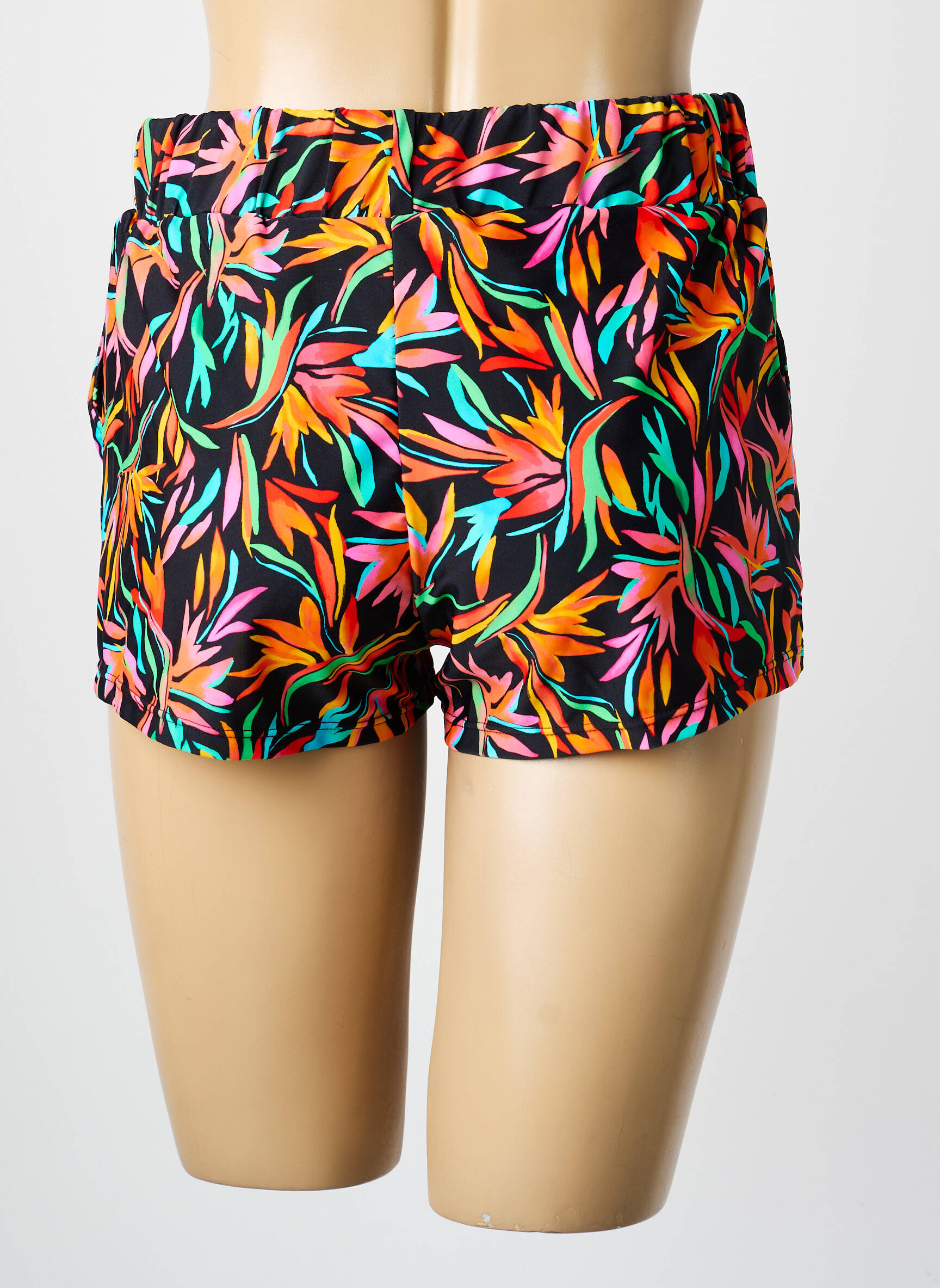 Bas de maillot de bain imprimé fleurs short noir SUN PROJECT femme