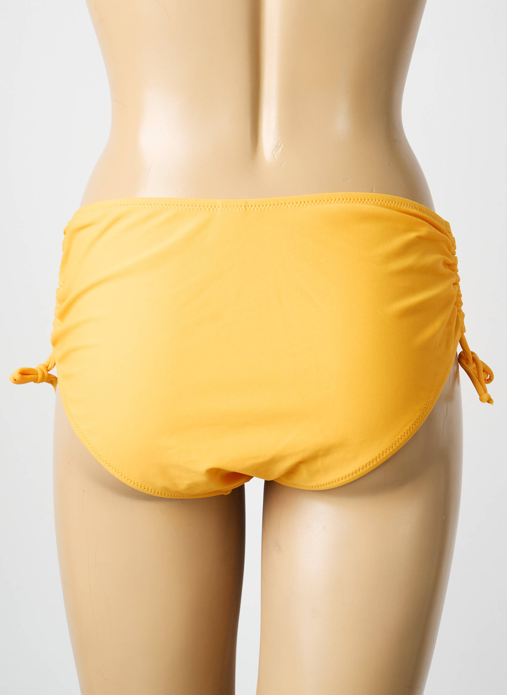 Bas de maillot de bain effet matière satinée culotte jaune ESCORT femme