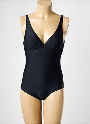 Maillot de bain 1 pièce effet matière satinée haut soutien-gorge avec mousse de rembourrage amovible noir SUN PROJECT femme