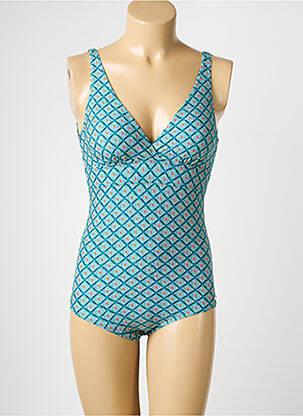 Maillot de bain 1 pièce imprimé fantaisie haut soutien-gorge avec mousse de rembourrage amovible bleu SUN PROJECT femme