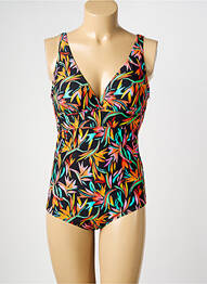 Maillot de bain 1 pièce effet matière satinée haut soutien-gorge avec mousse de rembourrage amovible noir SUN PROJECT femme