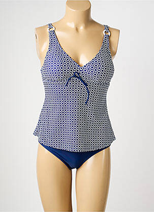 Tankini effet matière satinée bleu SUN PROJECT femme