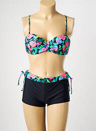 Maillot de bain 2 pièces haut soutien-gorge moulé haut soutien-gorge moulé noir SUN PROJECT femme