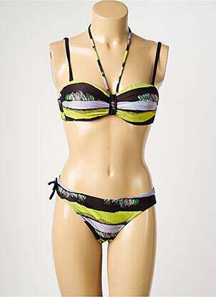 Maillot de bain 2 pièces haut soutien-gorge moulé haut soutien-gorge moulé noir MISS CARAÏBES femme