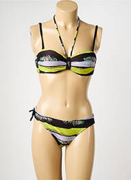 Maillot de bain 2 pièces haut soutien-gorge moulé haut soutien-gorge moulé noir MISS CARAÏBES femme