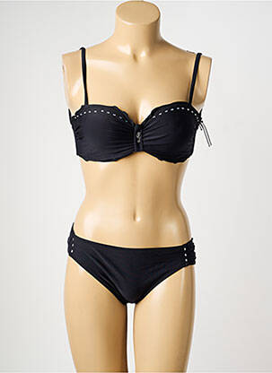 Maillot de bain 2 pièces haut soutien-gorge moulé haut soutien-gorge moulé noir MISS CARAÏBES femme