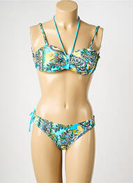 Maillot de bain 2 pièces haut soutien-gorge moulé haut soutien-gorge moulé bleu MISS CARAÏBES femme