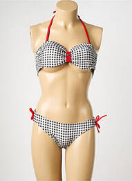 Maillot de bain 2 pièces haut soutien-gorge moulé haut soutien-gorge moulé noir PLATJA femme