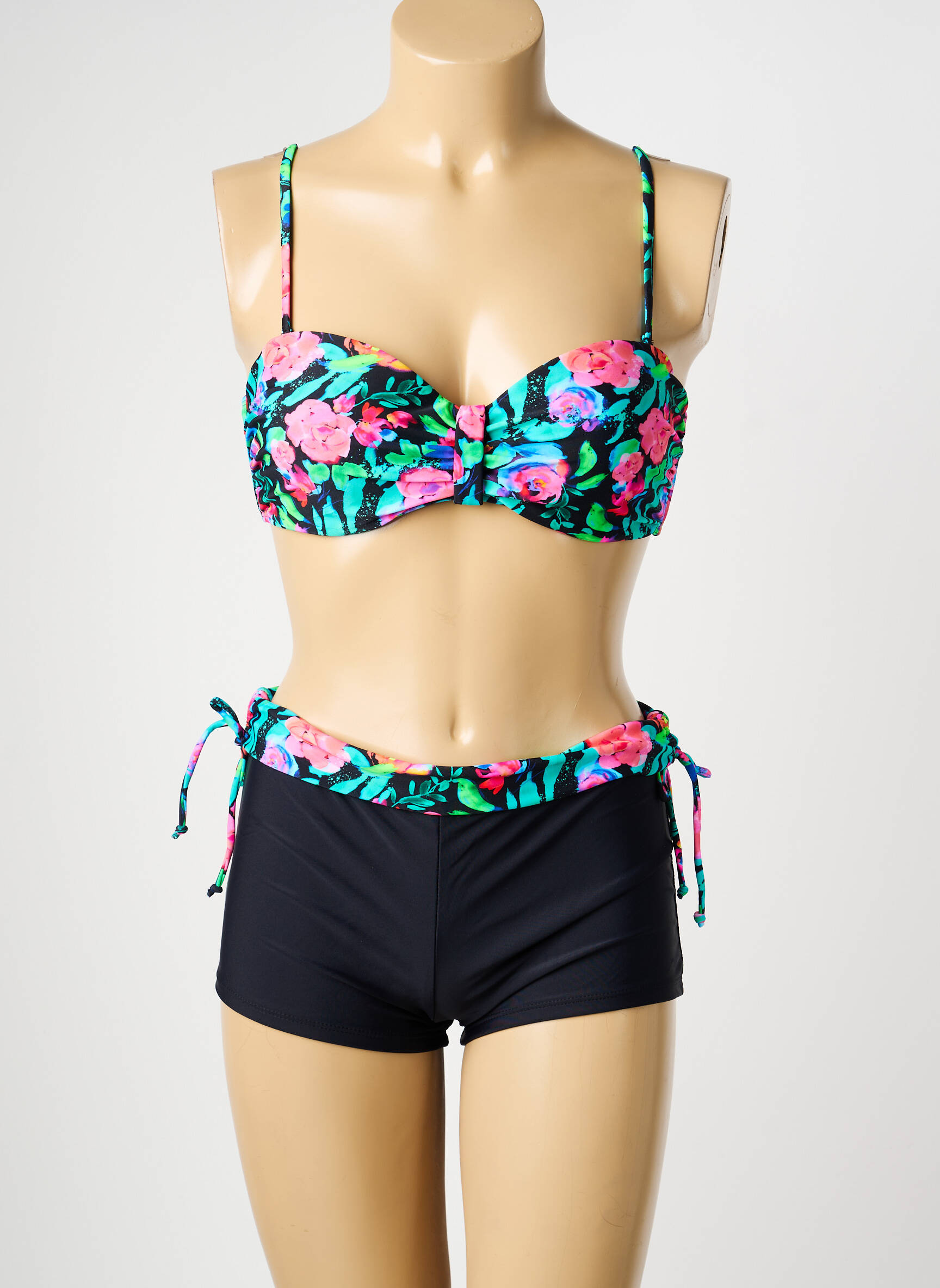 Maillot de bain 2 pièces haut soutien-gorge moulé haut soutien-gorge moulé noir SUN PROJECT femme
