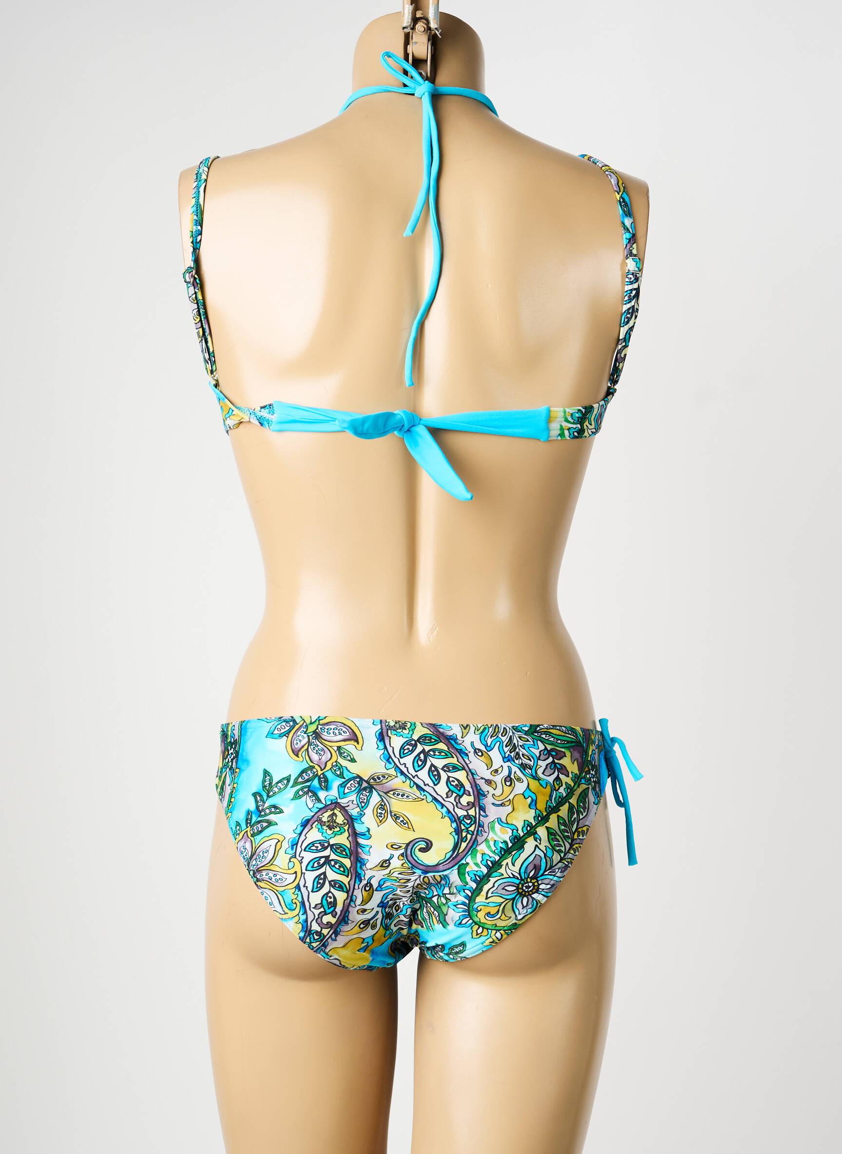 Maillot de bain 2 pièces haut soutien-gorge moulé haut soutien-gorge moulé bleu MISS CARAÏBES femme