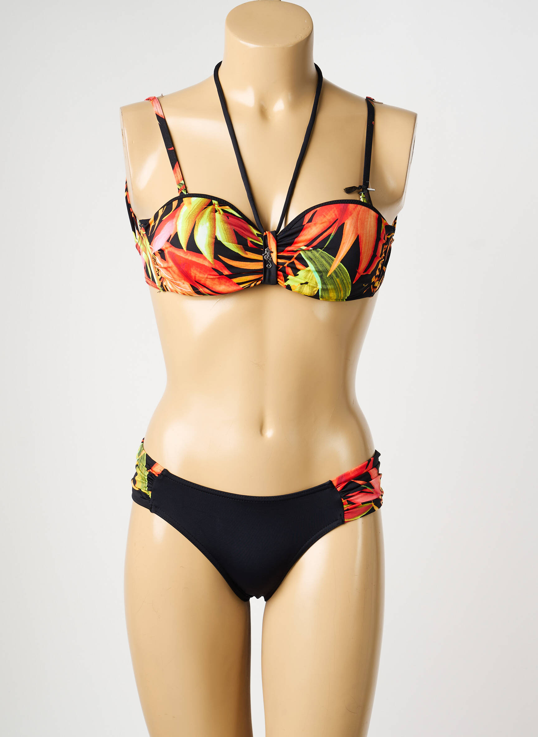 Maillot de bain 2 pièces haut soutien-gorge moulé haut soutien-gorge moulé noir MISS CARAÏBES femme