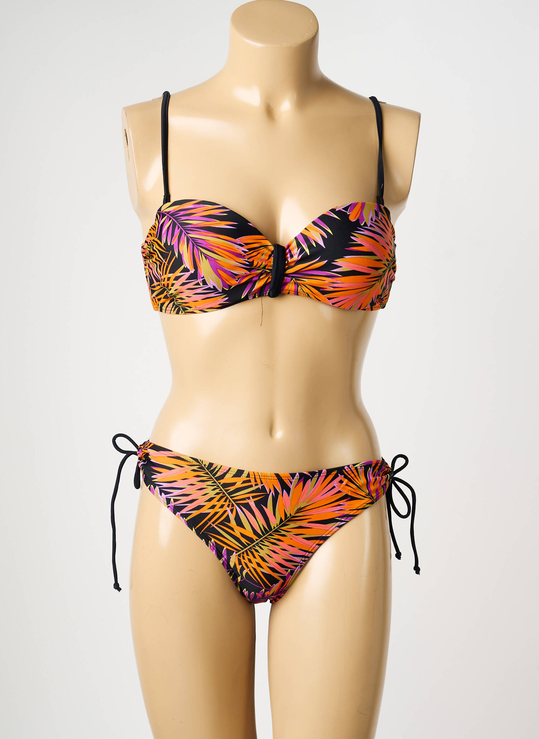 Maillot de bain 2 pièces haut soutien-gorge moulé haut soutien-gorge moulé noir SUN PROJECT femme