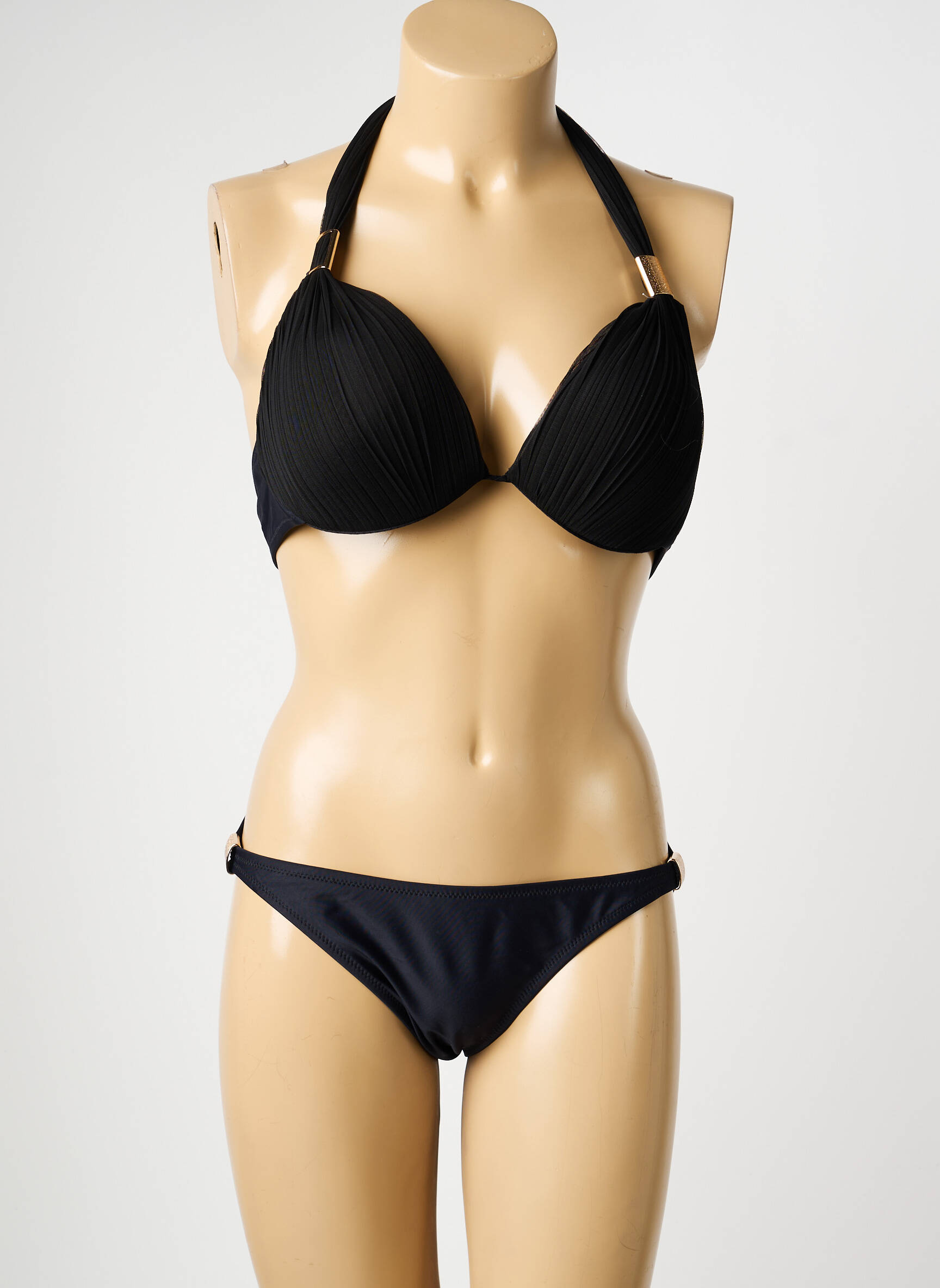 Maillot de bain 2 pièces haut soutien-gorge moulé haut soutien-gorge moulé noir SUN PROJECT femme
