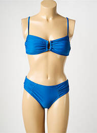 Maillot de bain 2 pièces stretch haut soutien-gorge avec mousse de rembourrage amovible bleu SUN PROJECT femme