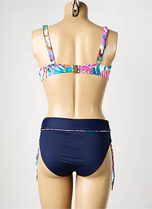 Maillot de bain 2 pièces stretch haut soutien-gorge balconnet bleu MISS CARAÏBES femme