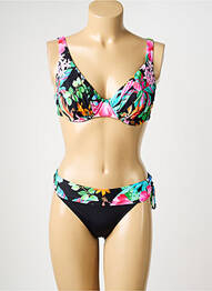 Maillot de bain 2 pièces stretch haut soutien-gorge balconnet noir MISS CARAÏBES femme