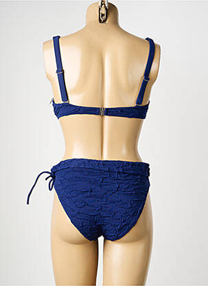 Maillot de bain 2 pièces stretch haut soutien-gorge balconnet bleu MISS CARAÏBES femme