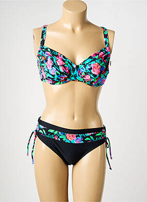 Maillot de bain 2 pièces stretch haut soutien-gorge balconnet noir SUN PROJECT femme