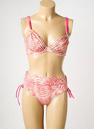Maillot de bain 2 pièces stretch haut soutien-gorge moulé rose MISS CARAÏBES femme