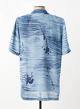 Chemisier tissage crêpe manches courtes bleu FRANCE RIVOIRE femme