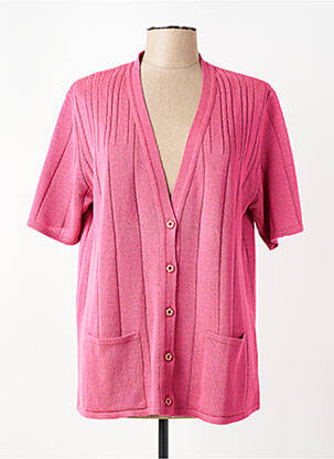 Gilet manches courtes coupe droite rose GRIFFON femme