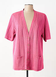 Gilet manches courtes coupe droite rose GRIFFON femme