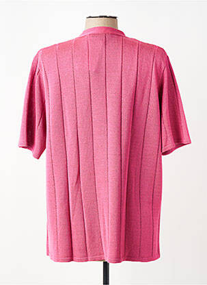 Gilet manches courtes coupe droite rose GRIFFON femme