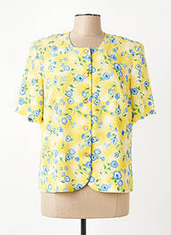 Chemisier imprimé fleurs manches courtes jaune FRANCE RIVOIRE femme