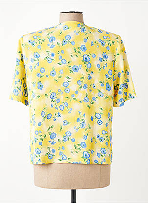 Chemisier imprimé fleurs manches courtes jaune FRANCE RIVOIRE femme