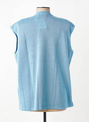 Pull coupe cintrée sans manche bleu GRIFFON femme