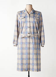 Robe mi-longue manches longues manches longues bleu FRANCE RIVOIRE femme