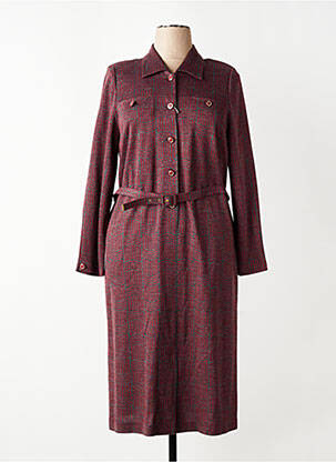 Robe mi-longue manches longues manches longues rouge IMPULSION femme