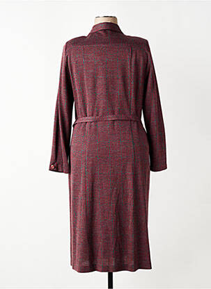 Robe mi-longue manches longues manches longues rouge IMPULSION femme