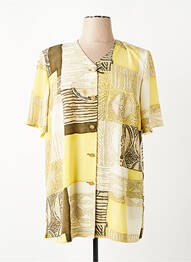 Chemisier tissage crêpe manches courtes jaune FRANCE RIVOIRE femme