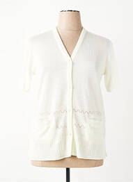 Gilet manches courtes fermeture boutonnée sur le devant beige MANADOUR femme