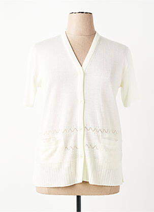 Gilet manches courtes fermeture boutonnée sur le devant beige MANADOUR femme