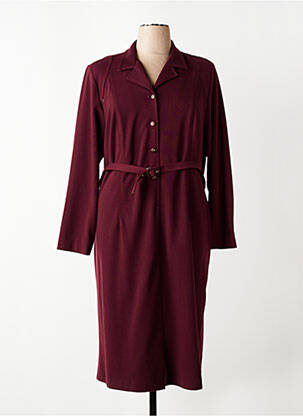 Robe mi-longue manches longues manches longues rouge LISA CHESNAY femme