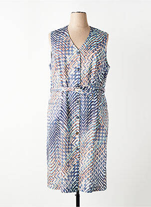 Robe mi-longue sans manche sans manche bleu FRANCE RIVOIRE femme