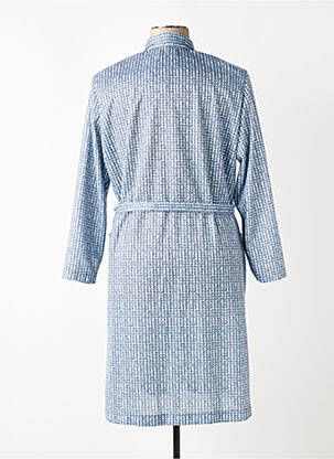Robe mi-longue imprimé fantaisie manches longues bleu GUY DUBOUIS femme