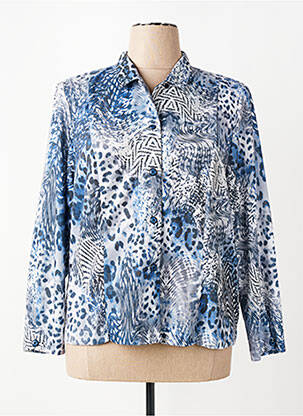 Chemisier coupe cintrée manches longues bleu GUY DUBOUIS femme