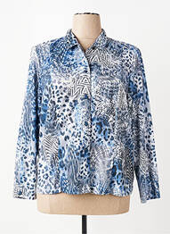 Chemisier coupe cintrée manches longues bleu GUY DUBOUIS femme
