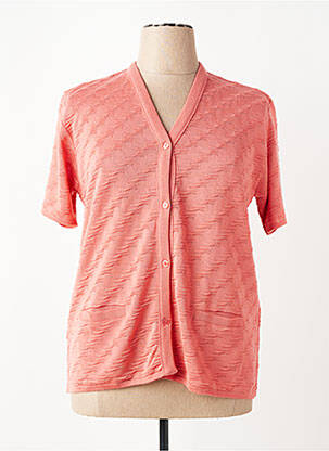 Gilet manches courtes fermeture boutonnée sur le devant orange MANADOUR femme